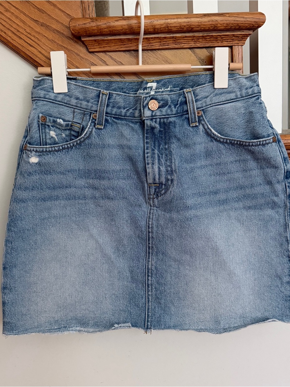 7 for All Mankind Denim Mini Skirt